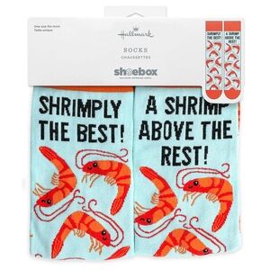 “Shrimply the Best” Novelty Crew Socks by Hallmark Shoebox